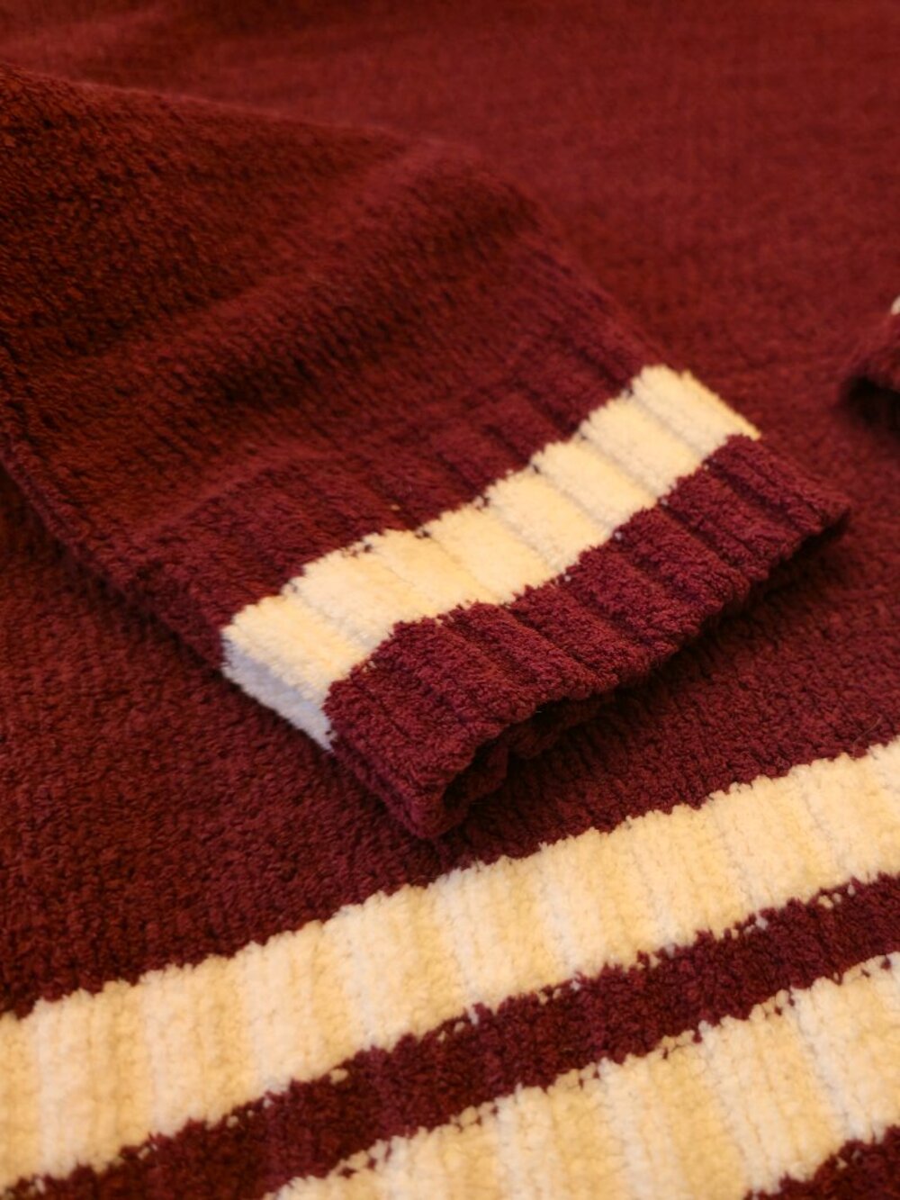 Burgundy-Red Chenille Turtleneck Sweater - Picture 5 of 6